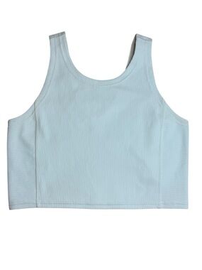 Lululemon Ribbed Cropped Tank Top White Size 8 Athleisure Sleeveless Top